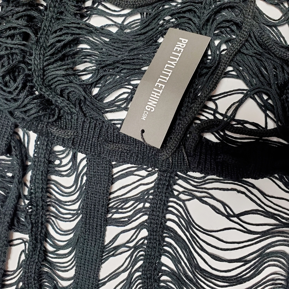 NWT PrettyLittleThing Halter See Through Beach Cover Up Maxi Dress Sz XXL (US) - Picture 8 of 10